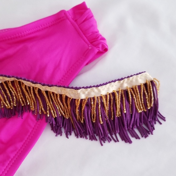 Hand Embellish Bikini w/Layered Gold/Purple Fringe - Picture 4 of 4